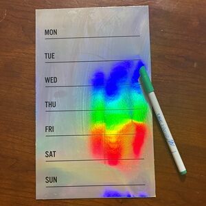 holographic dry erase magnet weekly planner